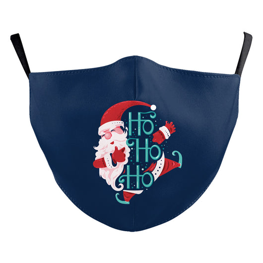 Christmas dust mask with a cartoon kitten in a Santa hat singing carols next to a decorated Christmas tree. - Image 16