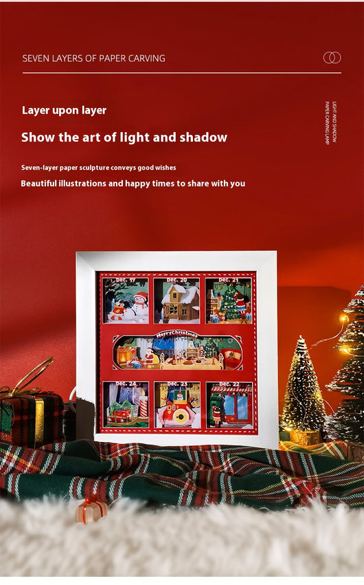 Lámpara de Papel Recortado 3D con Efecto Luz y Sombra - Regalo Navideño Creativo - Image 9
