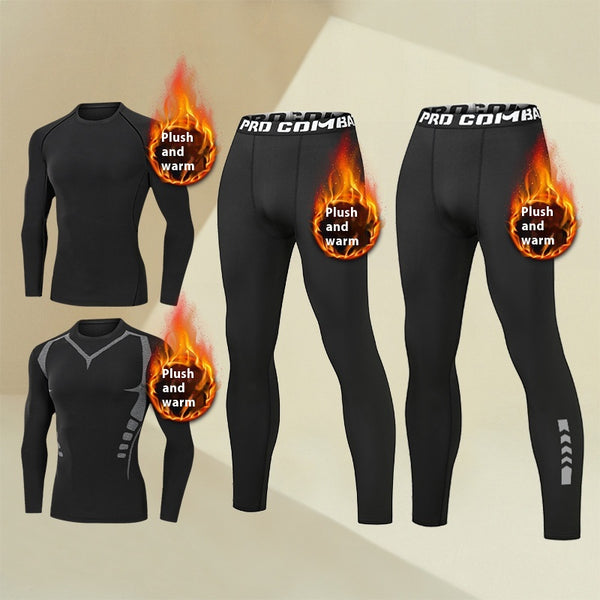 Mallas Térmicas Deportivas Hombre con Forro Polar - Ropa Interior Base Elástica