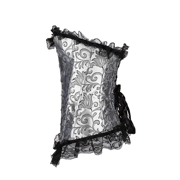 Corpiño Negro con Encaje y Bordado Plateado