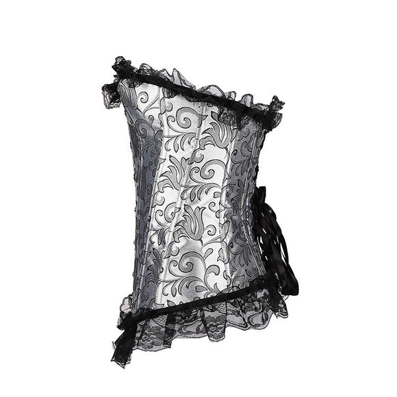 Corpiño Negro con Encaje y Bordado Plateado