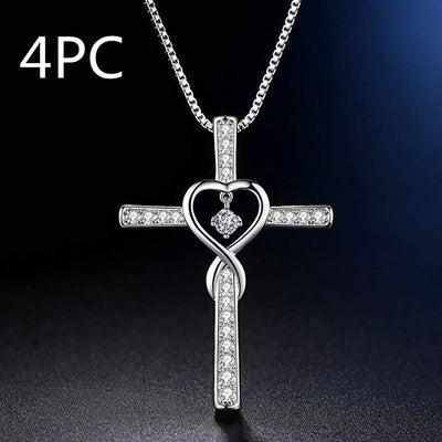 Collar Colgante Cruz Cristiana Fe y Amor Infinito con Piedra de Nacimiento - Image 5