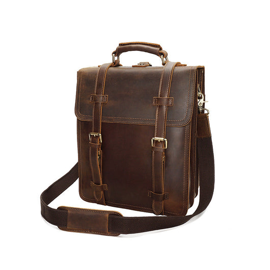 Mochila de Cuero Vintage Crazy Horse para Hombre - Image 8