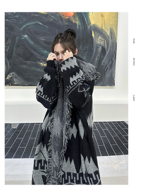 Cardigan Tejido Largo Holgado para Invierno - Abrigo de Punto Cómodo - Image 9