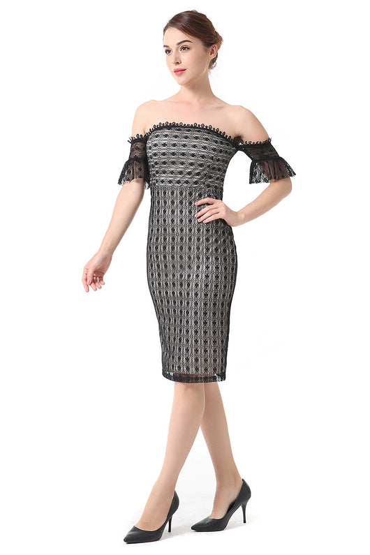 Vestido de Fiesta Slim Fit con Contraste de Encaje y Cuello Camisero - Image 13