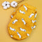 White duck on yellow backgroun