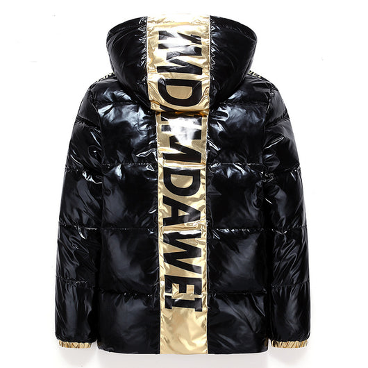 Chaqueta de Plumón Brillante para Hombre - Abrigo Grueso y Holgado con Capucha - Image 11