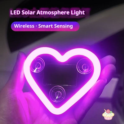 Luz LED Solar Inalámbrica para Ventanilla de Auto con Diseño de Corazón - Image 2