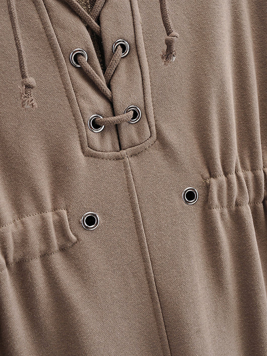 Jumpsuit Deportivo Holgado con Capucha y Cuerda Ajustable - Image 14