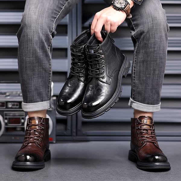 Botas de Trabajo Estilo Británico en Cuero - Calzado Profesional Versátil