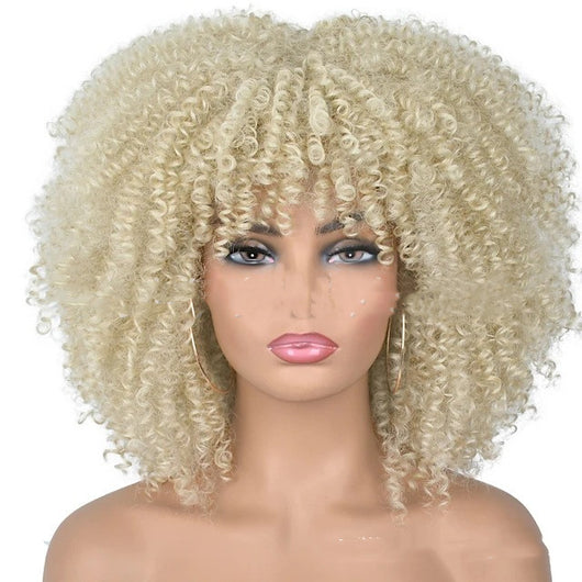 Peluca de Cabello Rizado Sintético con Malla Fina - Image 24