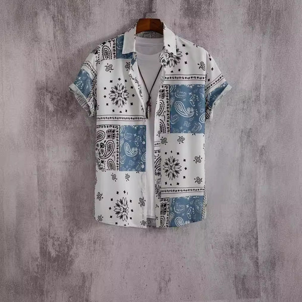 Camisa Estampada Artística para Hombre - Manga Corta