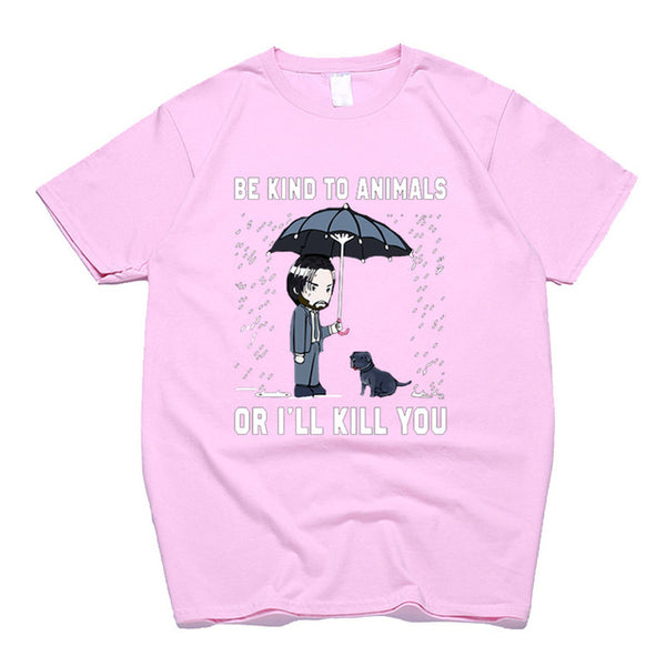 Playera Negra Keanu Reeves - Sé Amable con los Animales