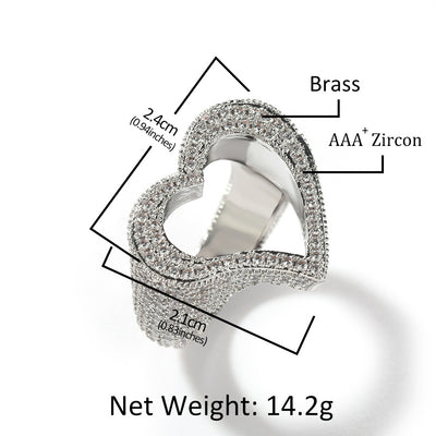 Anillo de Corazón Hueco con Zirconia - Personalidad Fashion - Image 9