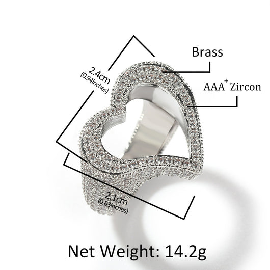 Anillo de Corazón Hueco con Zirconia - Personalidad Fashion - Image 9