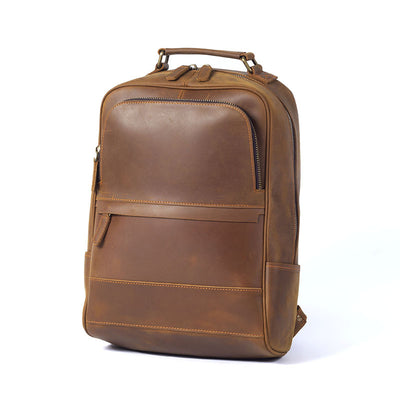 Mochila de Cuero Crazy Horse Estilo Retro para Hombre - Image 5