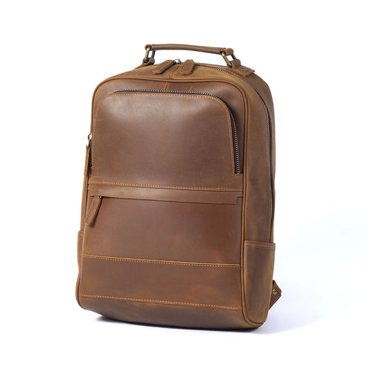 Mochila de Cuero Crazy Horse Estilo Retro para Hombre - Image 5