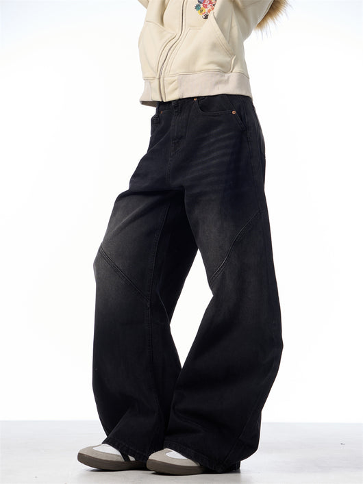 Pantalones Vaqueros Retro Negros Rectos Oversize para Mujer - Image 13