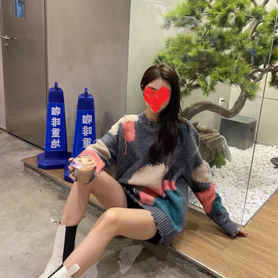 Suéter Tejido Casual Retro con Bordes sin Rematar para Mujer - Image 11