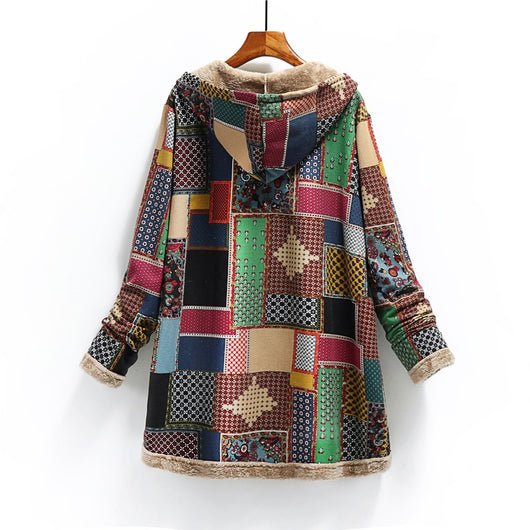 Sudadera con capucha de algodón y lino estampada, abrigo cálido y suave - Image 10