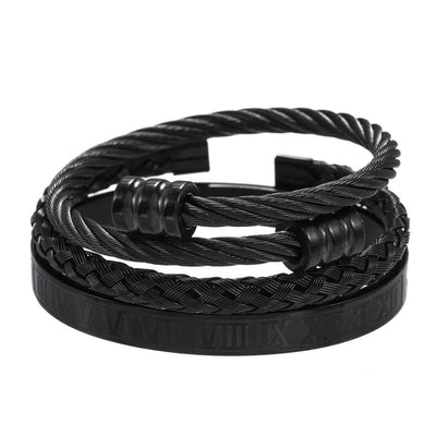 Pulsera de Acero Titanio Estilo Punk con Diseño Romano - Image 68