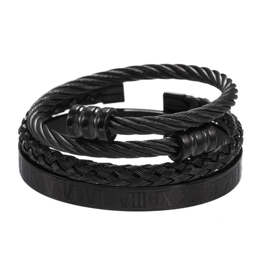 Pulsera de Acero Titanio Estilo Punk con Diseño Romano - Image 68