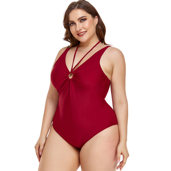 Bikini Triangular de Color Sólido con Cintura Ajustable