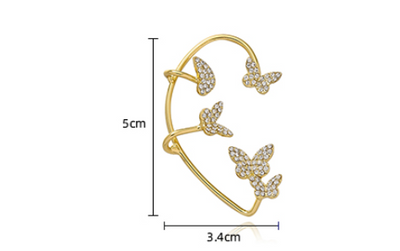 Aretes Mariposa de Diamantes Completos - Diseño Elegante sin Perforación - Image 6