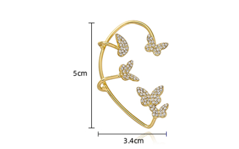 Aretes Mariposa de Diamantes Completos - Diseño Elegante sin Perforación - Image 6