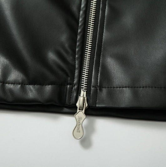 Chaqueta de Cuero Estilo Retro Americano con Detalles de Tartán - Image 5