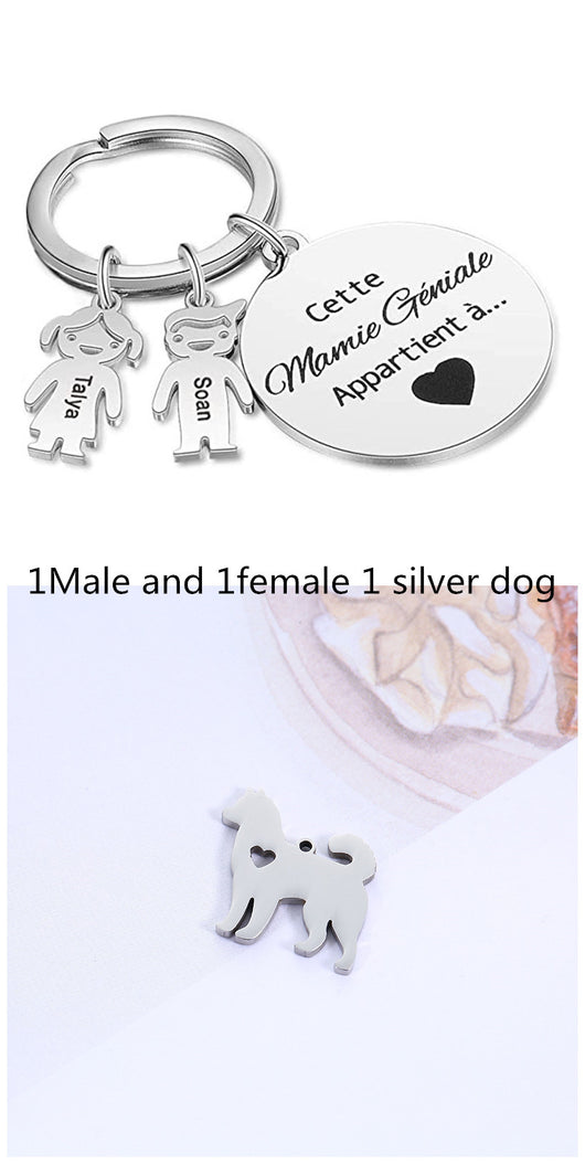 Llavero Personalizado Corazón Hueco Acero Inoxidable Diseño Cachorro - Image 27