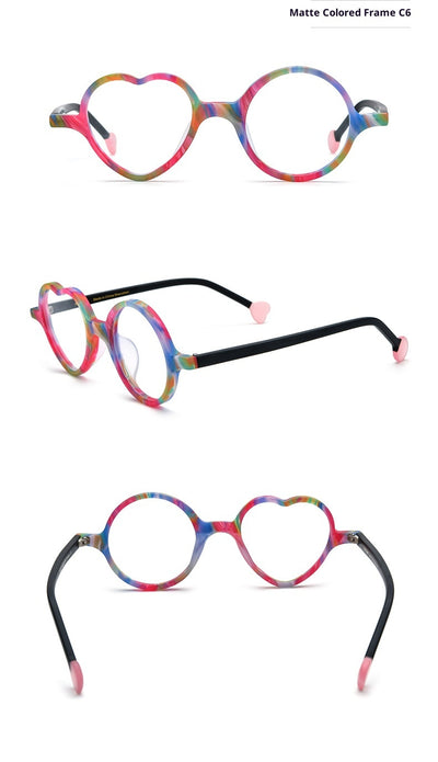 Gafas de Corazón Multicolor con Lentes Esmeriladas para Mujer - Image 18