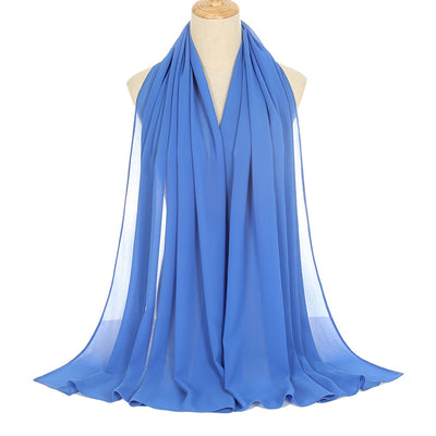Pañuelo Rectangular de Chiffón Perla para Mujer - Colores Sólidos - Image 10