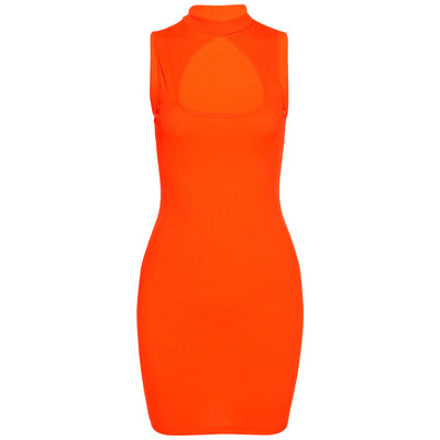Vestido Sexy Ajustado sin Mangas con Cuello Redondo y Aberturas - Image 2