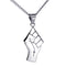 Mens Dorado Fist Titanium Steel Pendant Necklace Steel color Single pendant