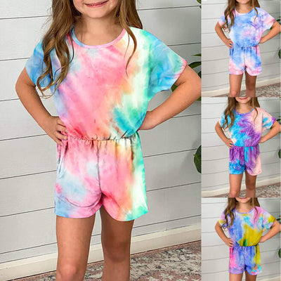 Jumpsuit Tie-dye Cuello Redondo para Mujer - Estilo Casual Moderno