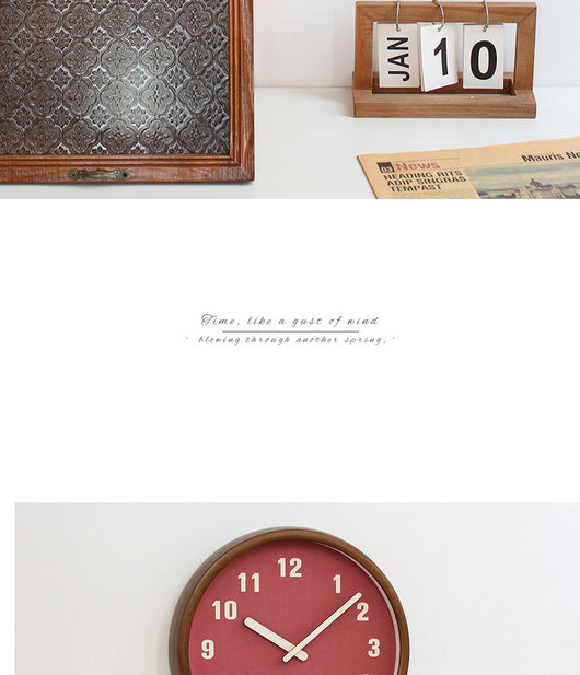 Reloj de Pared Minimalista Moderno en Madera Maciza Estilo Retro - Image 14