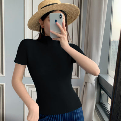 Blusa Elegante de Gasa con Cuello Medio - Top Sofisticado para Mujer - Image 6