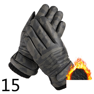 Guantes de Cuero para Moto Invierno Plus Forro Terciopelo Impermeables - Image 49