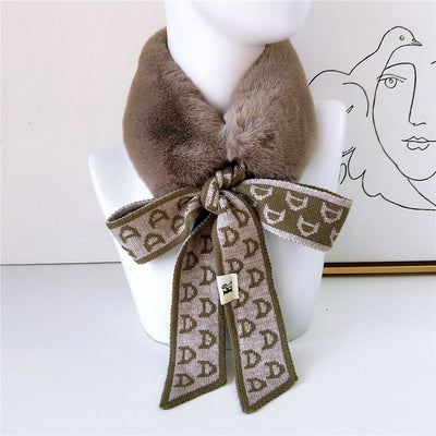 Bufanda Cuello de Piel Pata de Gallo Estilo Coreano - Abrigo Grueso Invierno Mujer - Image 6