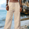 Pantalones de Lino Retro con Parches para Hombre
