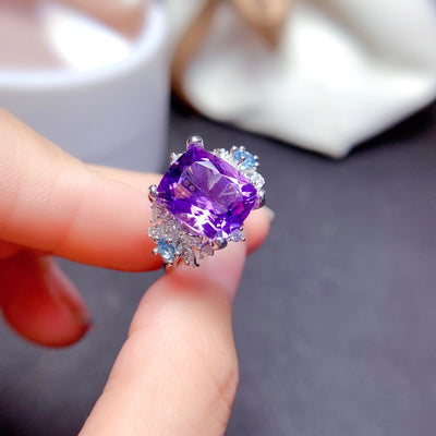 Anillo de Amatista Natural Plata 925 para Mujer - Diseño Elegante - Image 9