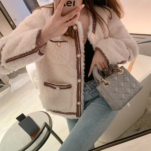 Abrigo de Lana de Cordero con Pelaje - Chaqueta de Invierno para Mujer - Image 8