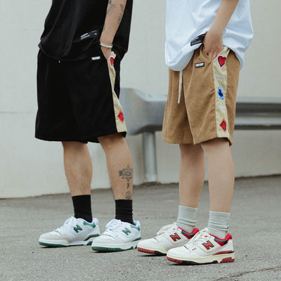Shorts de Pana Retro con Bordados Estilo Europeo y Americano - Image 18