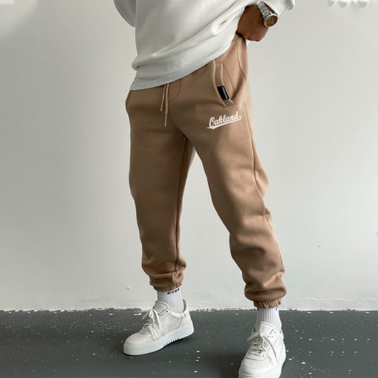 Pantalones Casuales Marrón Talle Medio con Micro-Stretch