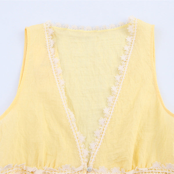 Blusa Elegante con Ribete de Encaje para Mujer