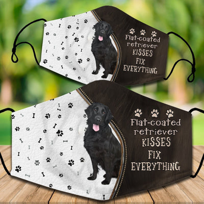 Two cotton face masks with a French Bulldog puppy peeking out, paw prints, and "French Bulldog Kisses Fix Everything" text. - Image 9