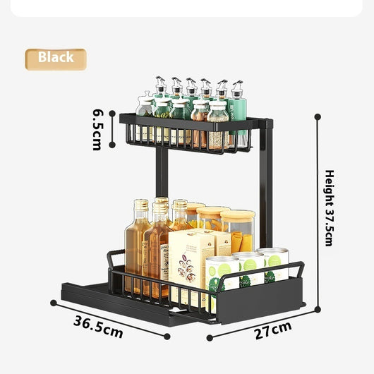 Organizador Extraíble para Fregadero con Estantes Ajustables y Almacenamiento Multiuso - Image 10