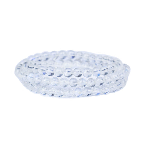 Pulsera de Tres Anillos con Piedra de Luna Azul