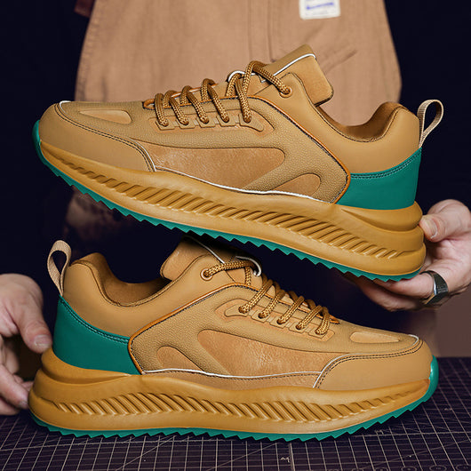 Tenis Deportivos de Plataforma Ligeros con Suela Suave - Cuero Casual para Hombre - Image 6